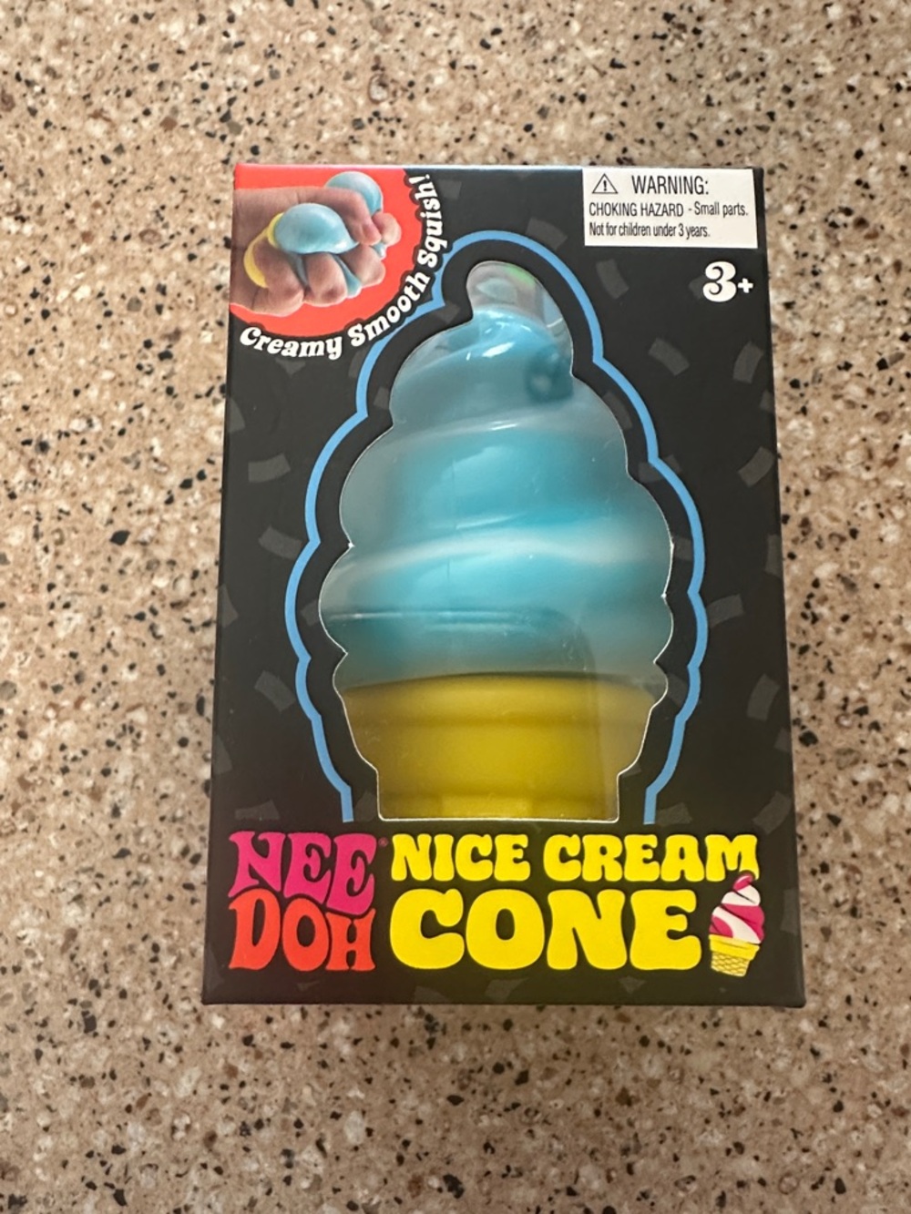NeeDoh Nice Cream Cone Squishy - Blue Top & Yellow Cone